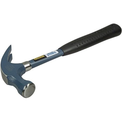 Молоток столярный Stanley Bluestrike Curve Claw, 450г, трубчатая рукоятка с флокированной виниловой накладкой, гвоздодер