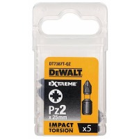 Акс.інстр DeWALT IMPACT TORSION EXTREME Бiти ударні, PZ2, L=25мм, 5шт