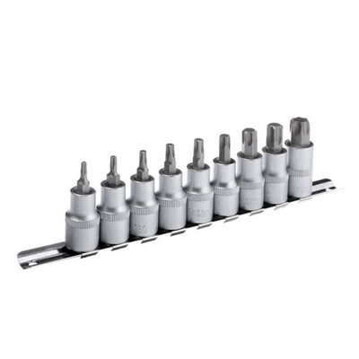 Набор TORX на планке, 1/2", Т20; 25; 30; 40; 45; 50; 55; 60; 70., 9 ед. INTERTOOL HT-1849