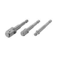 Набор переходник из Hex 1/4&quot; на квадрат 1/4&quot;, 3/8&quot;, 1/2&quot; под шуруповерт, CR-V INTERTOOL VT-0235