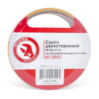 Скотч двухсторонний 50мм*5м на полипропиленовой основе INTERTOOL KT-0951