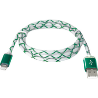 КабельDEFENDER ACH03-03LT USB(AM)-Lightning Зелен. LED підсв. 1м