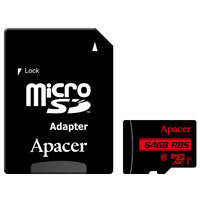 Карта пам`ятi MicroSDHXC 64GB UHS-I Class 10 Apacer + SD adapter (AP64GMCSX10U5-R)