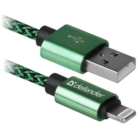 КабельDefender ACH01-03T USB(AM)-Lighting 1m, 2.1A Green (87810)