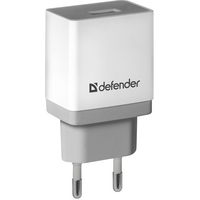 Мережева зарядка DEFENDER (83571)UPA-21 біла, 1xUSB, 5V / 2.1А