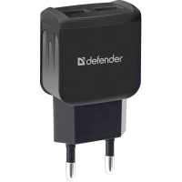 Мережевий зарядний пристрій Defender UPС-21 2xUSB, 5V/2.1А КабельmicroUSB (83581)