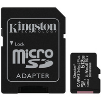 Карта пам`яті MicroSDXC 512GB UHS-I/U3 Class 10 Kingston Canvas Select Plus R100/W85MB/s + SD-адаптер (SDCS2/512GB)