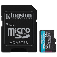 Карта пам`яті MicroSDXC 64GB UHS-I/U3 Class 10 Kingston Canvas Go! Plus R170/W70MB/s + SD-адаптер (SDCG3/64GB)