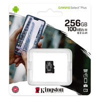 Карта пам`яті MicroSDXC 256GB UHS-I/U3 Class 10 Kingston Canvas Select Plus R100/W85MB/s (SDCS2/256GBSP)