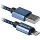 Кабель Defender ACH01-03T USB(AM)-Lighting 1m, 2.1A Blue (87811)