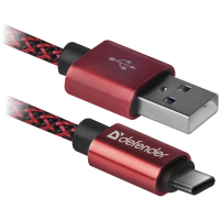 КабельDefender USB09-03T PRO USB2.0, AM-Type-C Red, 1m (87813)