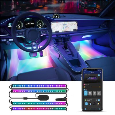 Набір розумної підсвічування для автомобіля Govee H7090 RGBIC Interior Car Lights Черный H70900A1 фото