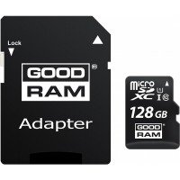 Карта пам'яті GoodRam microSDXC 128GB Class 10 UHS I (M1AA-1280R12) + SD адаптер M1AA-1280R12 фото