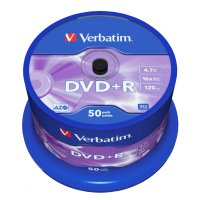 Диск Verbatim DVD+R 4,7Gb 16x Cake 50 pcs (43550) 043550 фото