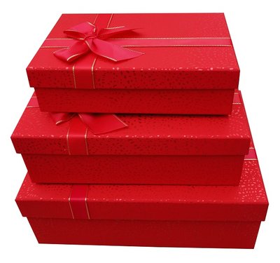 Подарункові коробки UFO m1340-0506 Набір 3 шт RED прям. m1340-0506 Набор 3 шт RED прям. фото
