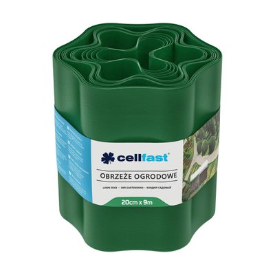 Cellfast Стрічка газонна, бордюрна, хвиляста, 20см x 9м, зелена 30-003H фото
