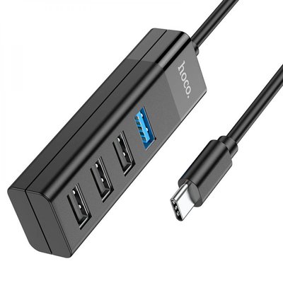 USB-хаб Hoco HB25 Easy, 4-in-1 Type-C to USB3.0/3xUSB2.0 Black mobo-56412 фото