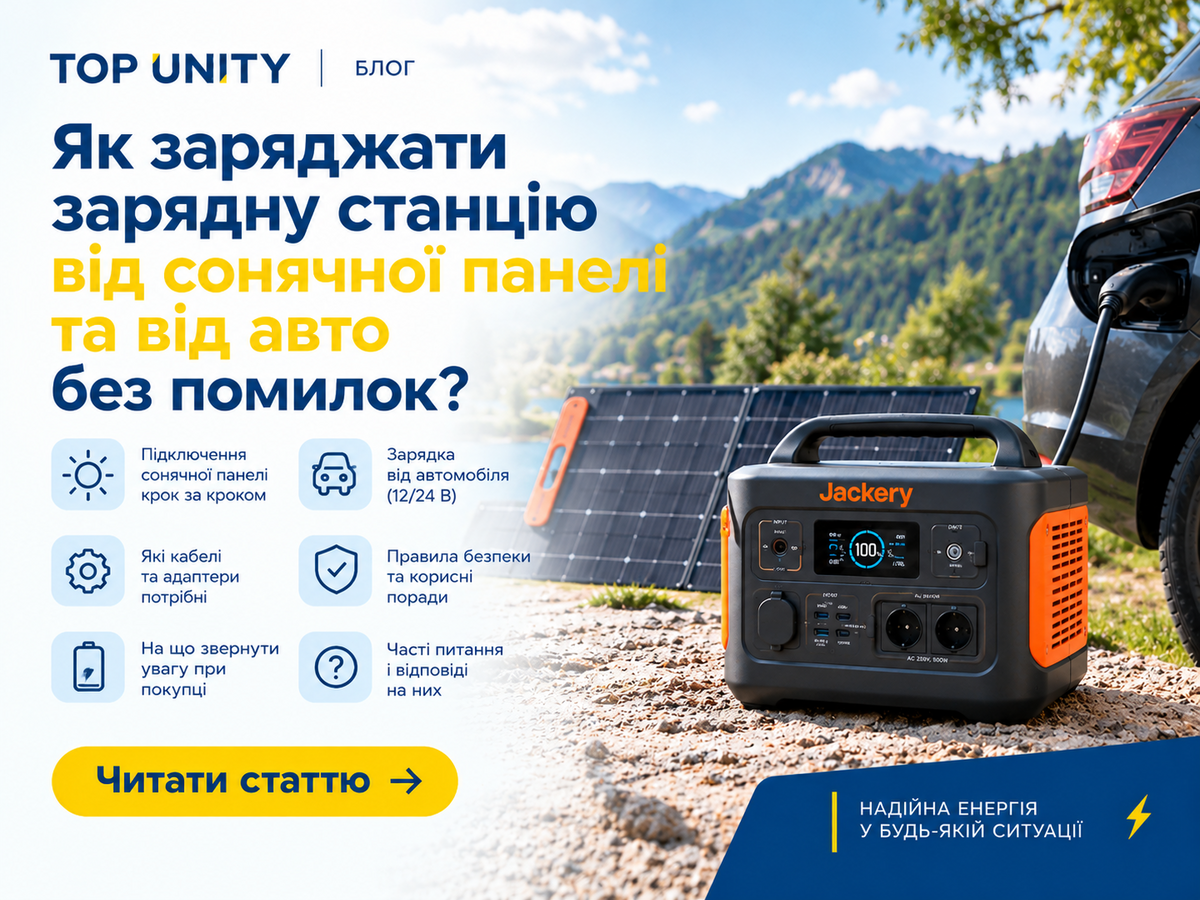 Як заряджати зарядну станцію від сонячної панелі та від авто без помилок?