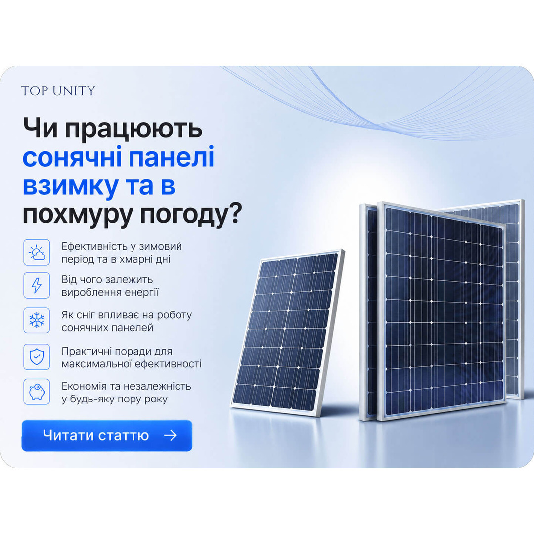 Чи працюють сонячні панелі взимку та в похмуру погоду?