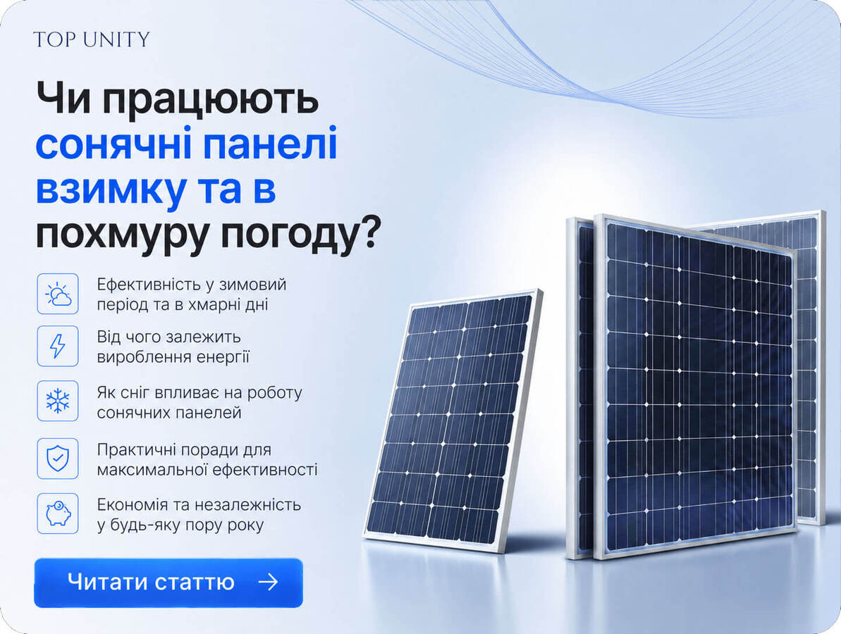 Чи працюють сонячні панелі взимку та в похмуру погоду?