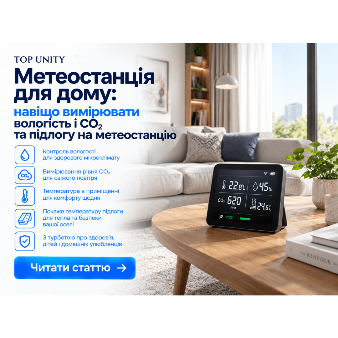 Метеостанція для дому: навіщо вимірювати вологість і CO₂