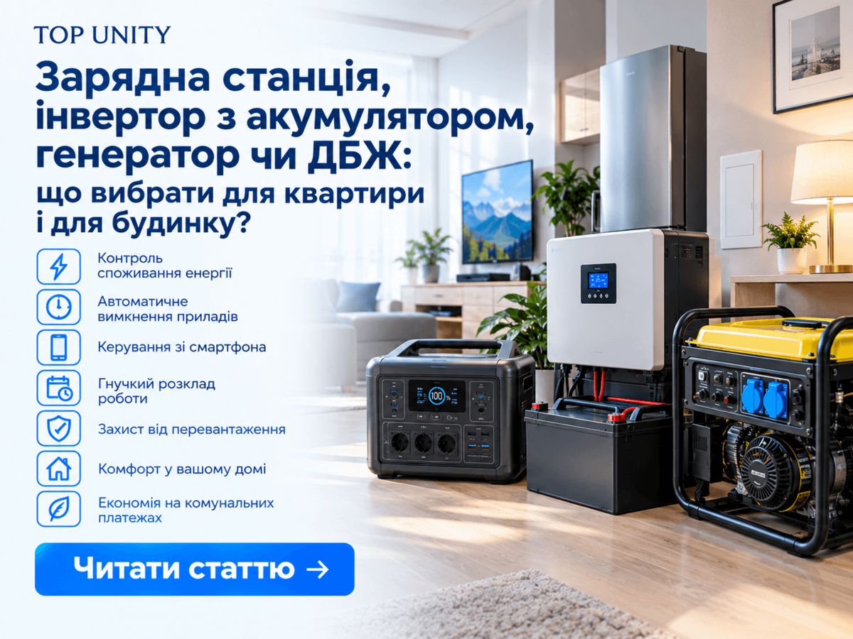 Зарядна станція, інвертор з акумулятором, генератор чи ДБЖ: що вибрати для квартири і для будинку?