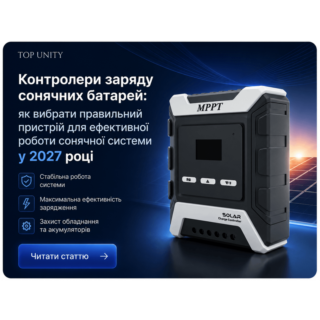 Контролери заряду сонячних батарей: як вибрати правильний пристрій для ефективної роботи сонячної системи у 2027 році