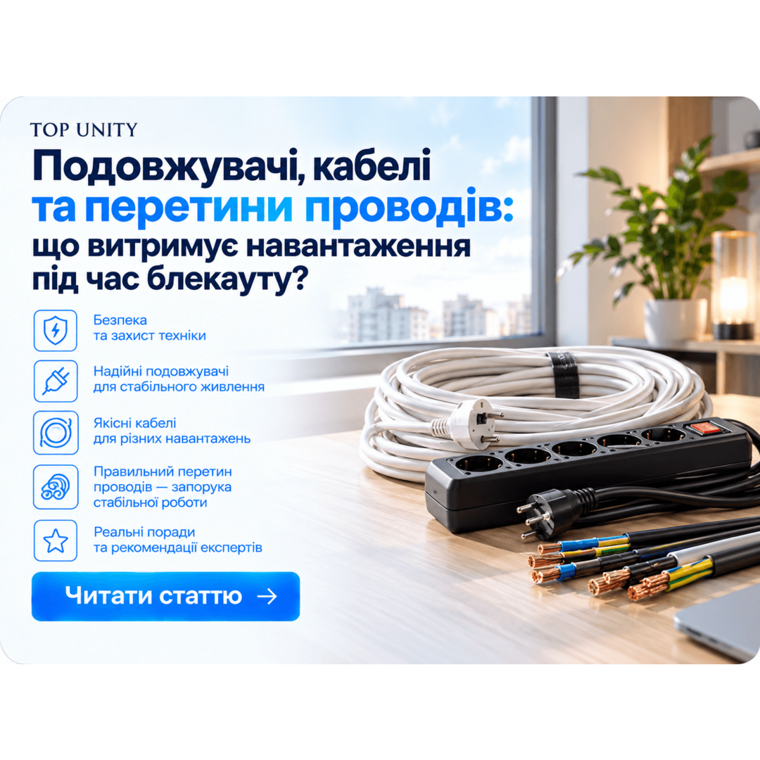 Подовжувачі, кабелі та перетини проводів: що витримує навантаження під час блекауту?