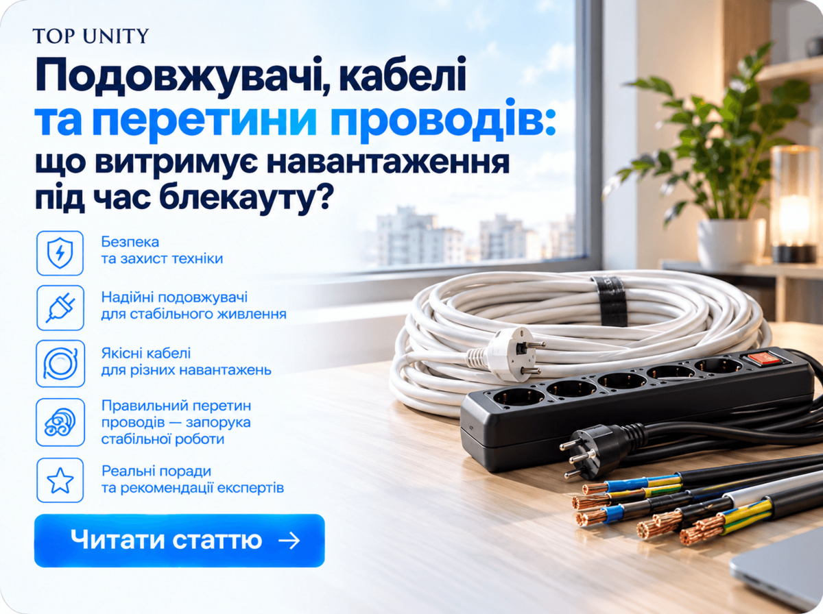 Подовжувачі, кабелі та перетини проводів: що витримує навантаження під час блекауту?