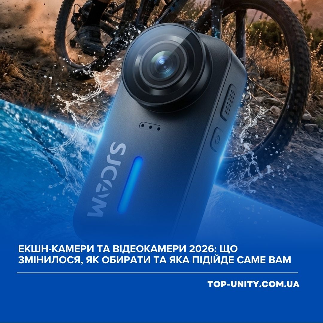 Екшн-камери та відеокамери 2026: що змінилося, як обирати та яка підійде саме вам