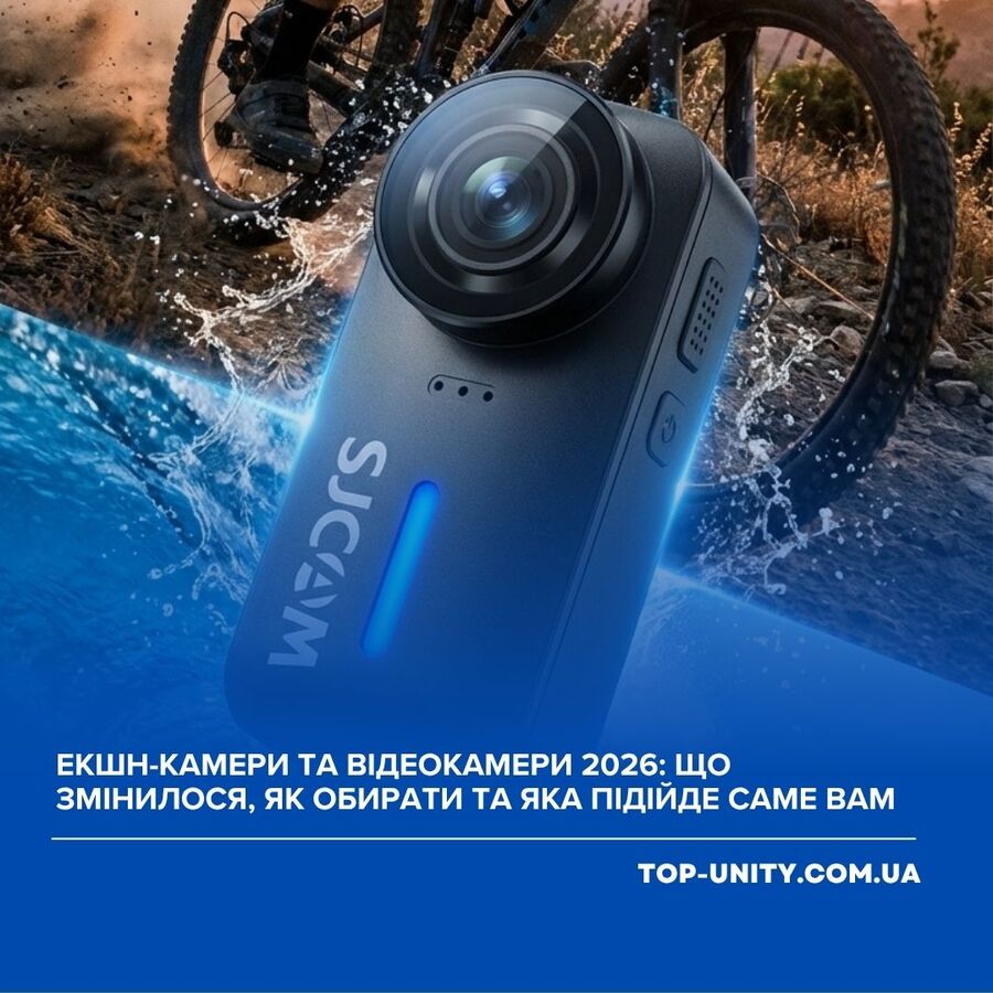 Екшн-камери та відеокамери 2026: що змінилося, як обирати та яка підійде саме вам