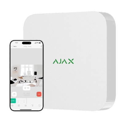 Відеореєстратор Ajax NVR (16ch) (8EU) white Мережевий відеореєстратор