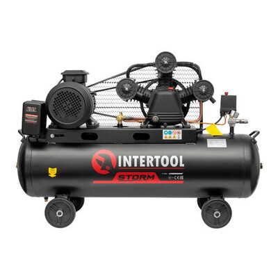 Компрессор 100 л 4 кВт, 380 В, 10 атм, 600 л/мин., 3 цилиндра STORM INTERTOOL PT-0036