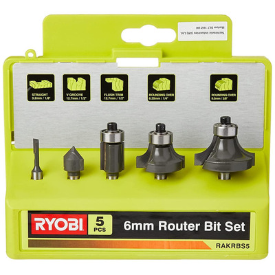 Фрезы Ryobi RAKRBS5, набор 5шт, хвостовик 6мм