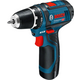 Шуруповерт-дрель аккумуляторная Bosch Professional GSR 12V-15, 12В 2х2А/час, 15-30Нм, 0-400/400-1300 об/мин, ЗУ GAL 12V-20, набор 10 бит, кейс, 1 кг.