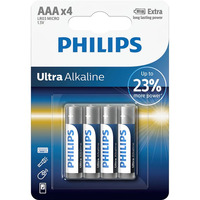 Philips Батарейка Ultra Alkaline щелочная AAA блистер, 4 шт