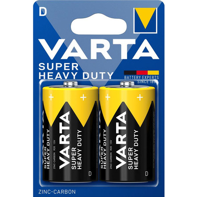 VARTA Батарейка SUSuper Heavy Duty вугільно-цинкова D BLI 2 блістер, 2 шт.