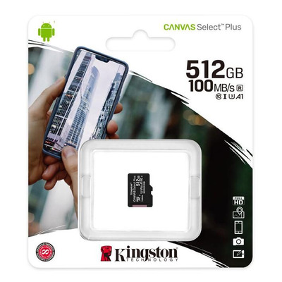 Карта памяти KINGSTON microSDXC 512Gb Canvas Select+ A1 (R100/W85) no ad