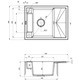 Мойка кухонная Deante Magnetic, гранит, прямоуголь., с крылом, 640х500х219мм, чаша – 1, врезная, алебастр