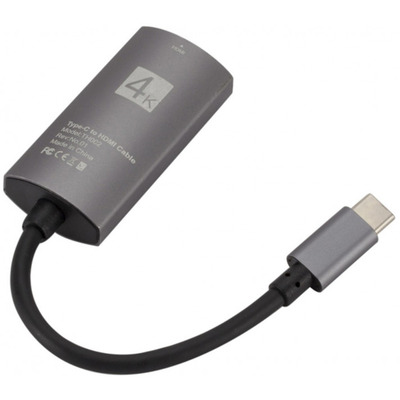 Переходник USB3.1 Type-C --> HDMI(F), 4K 30HZ, кабель 0.1м, черный