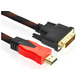 Кабель HDMI M-DVI 24M, 3.0 м, оплетка