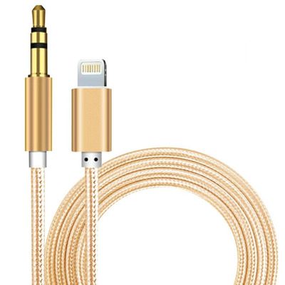 Кабель AUX Lightning - TRS Audio 3.5мм Male/Male 1м Gold