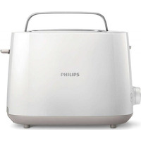 Тостер Philips Daily Collection 830Вт, крышка от пыли, пластик, белый