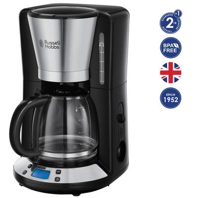 Кофеварка Russell Hobbs капельная Victoty 1.25л, молотая, черно-серебристый