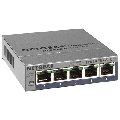 Коммутатор NETGEAR GS105E 5xGE, управляемый L2