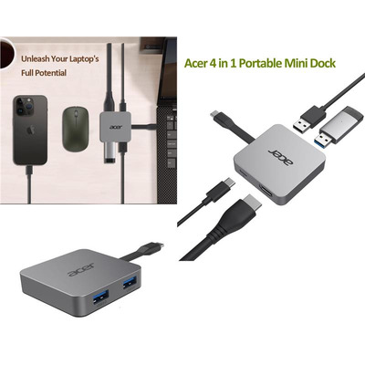 Хаб Acer USB-С > 2xUSB-A3.2/USB-C/HDMI, 0.15м, серий