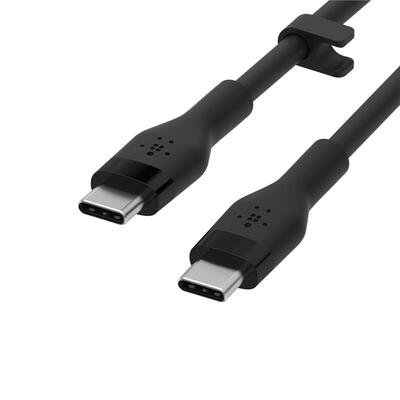 КабельUSB-C > USB-C зарядки/синхронизации Belkin, 3м, 60Вт, Type-C, силиконовый, с клипсой, черный