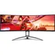 TFT 49" AOC AG493UCX2, VA, 5120x1440, 165Гц, изгн., HDMIx3, DP, USB-C, USB-hub, HAS, цв, черный