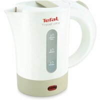 Електрочайник Tefal Travel-o-city 0.5л, Strix, пластик, в комплекті 2 склянки + 2ложки, біло-бежевий