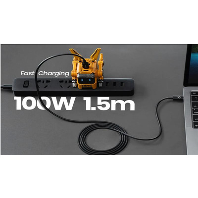 КабельUSB-C > USB-C заряджання/синхронізації GravaStar 1.5м, Type-C, 100w, чорний